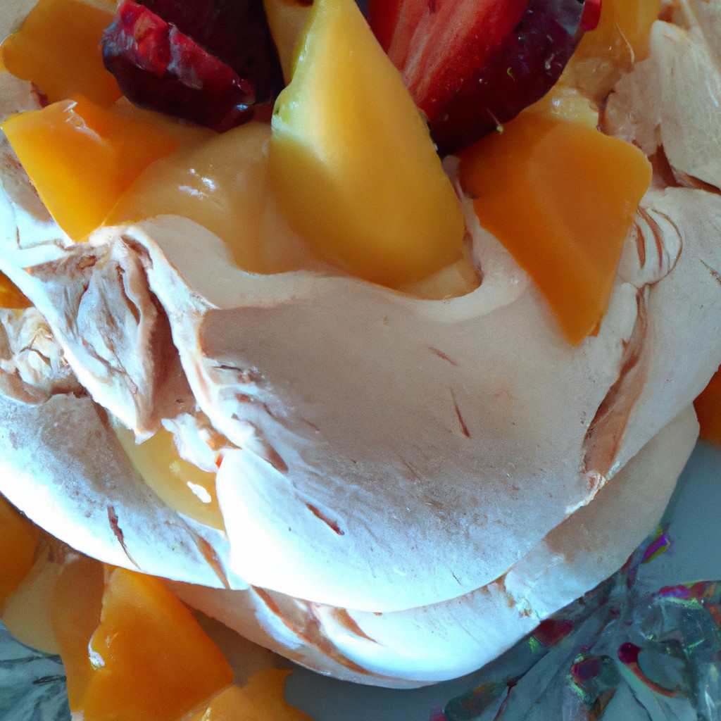 Pavlova de Pêssego: Delicadeza e sofisticação em forma de sobremesa!