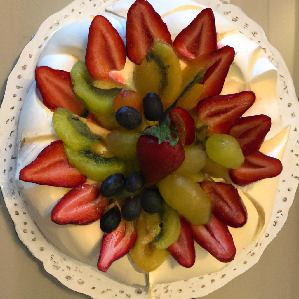 Pavlova de Frutas Frescas: Uma dança de sabores frescos!