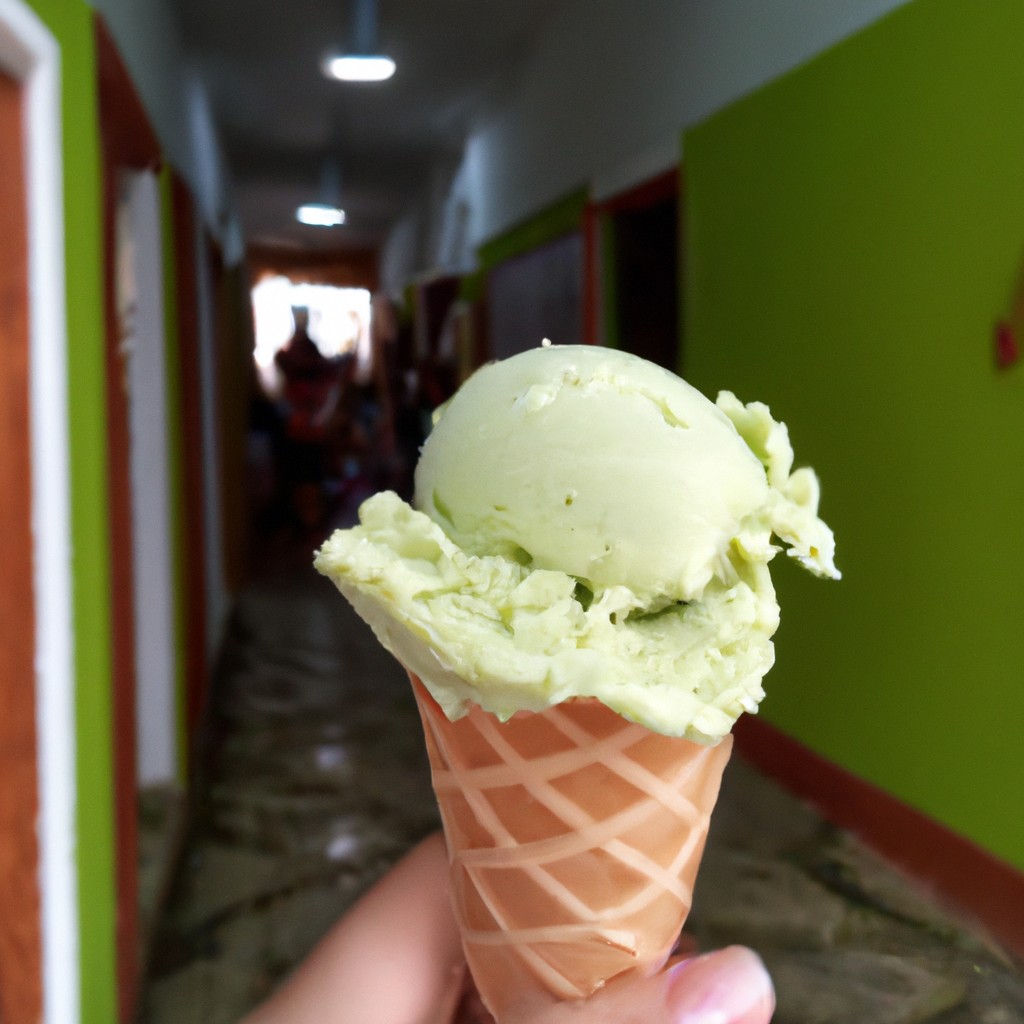 Sorvete de Pistache Delicado: Um sonho verde cremoso!