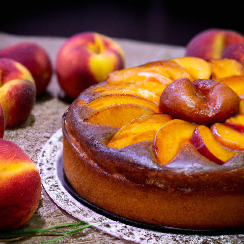 Torta de Pêssego Perfumada: O frescor da fruta em forma de doce!