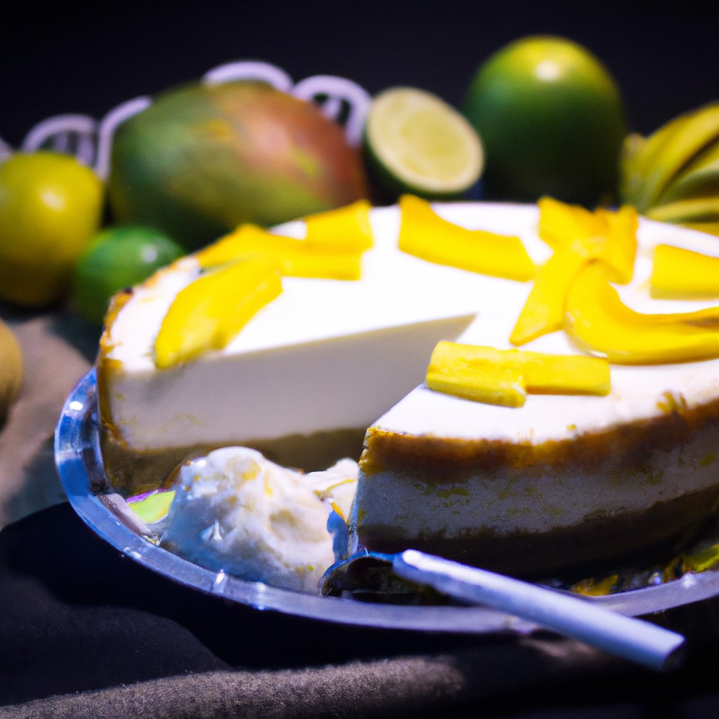 Cheesecake de Manga com Coco: Uma viagem aos trópicos em forma de doce!