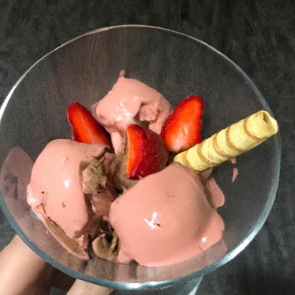 Sorvete de Morango com Chocolate: Uma combinação clássica!