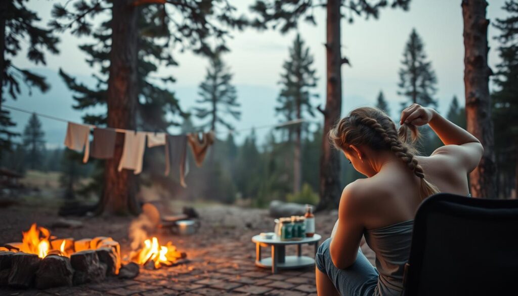 hair care techniques camping