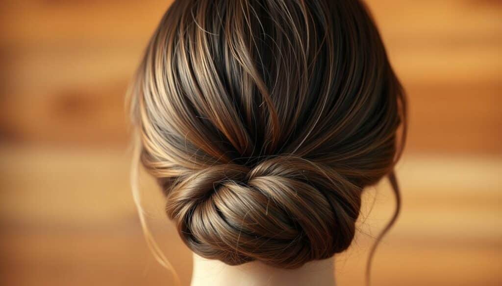 low bun hairstyle