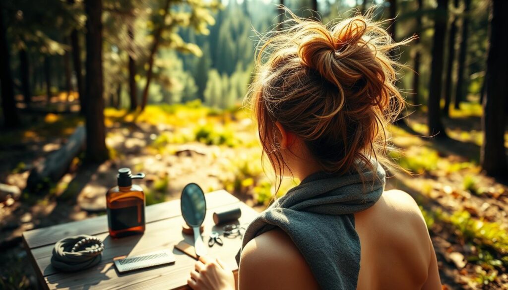 tips for hair while camping