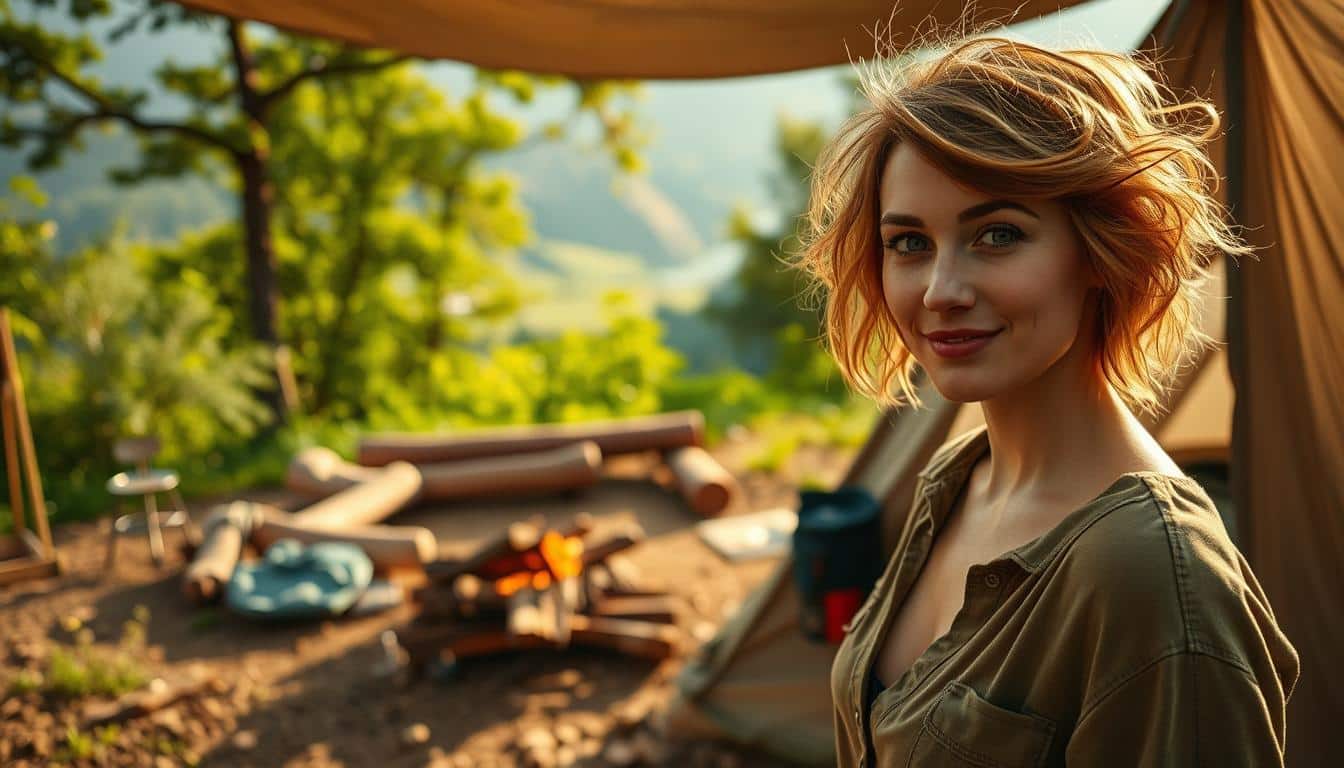 wash-less camping hair styling