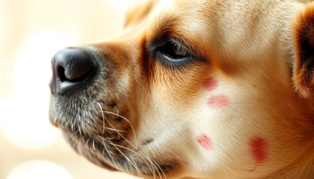 A close-up view of a dog's skin, showcasing various common skin problems. In the foreground, visible skin irritations, rashes, and discoloration. In the middle ground, flaky, dry, or inflamed patches of skin. The background features a soft, natural lighting, creating a soothing and informative atmosphere. The image should convey the idea of skin issues that can be addressed through the use of apple cider vinegar, as described in the article section. A close-up view of a dog's skin, showcasing various common skin problems. In the foreground, visible skin irritations, rashes, and discoloration. In the middle ground, flaky, dry, or inflamed patches of skin. The background features a soft, natural lighting, creating a soothing and informative atmosphere. The image should convey the idea of skin issues that can be addressed through the use of apple cider vinegar, as described in the article section.