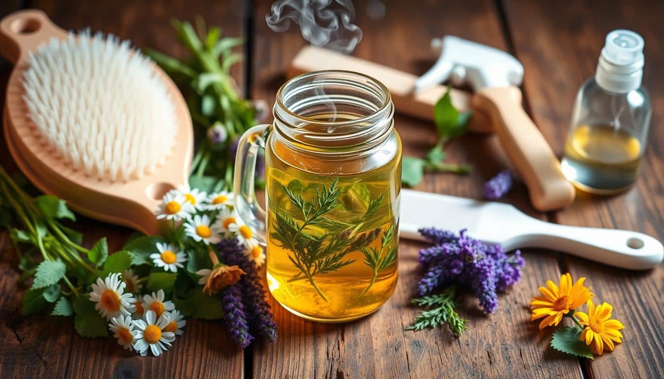 DIY herbal rinse for allergic dogs