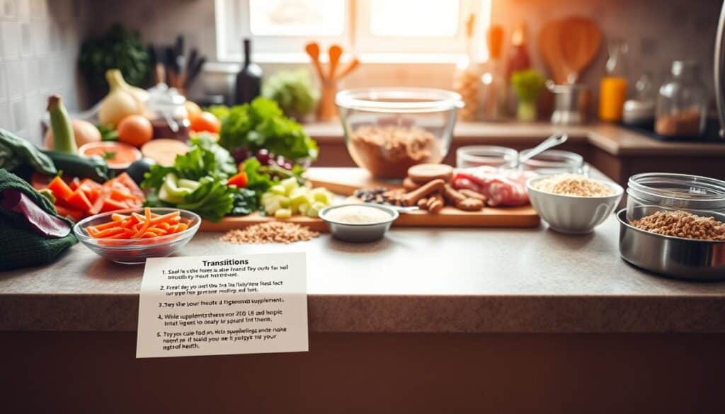 transition plan homemade dog food