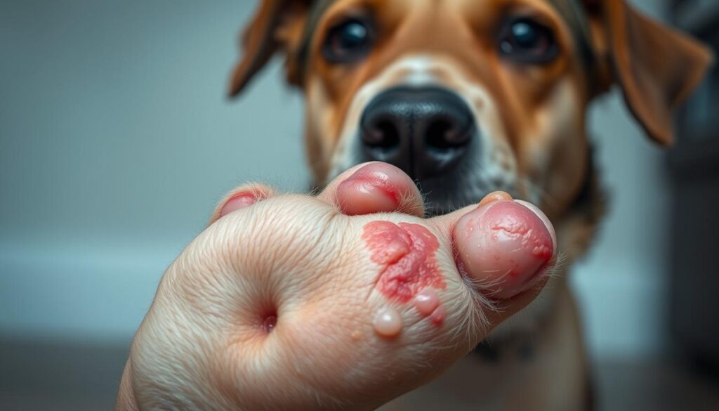 paw licking dog allergy