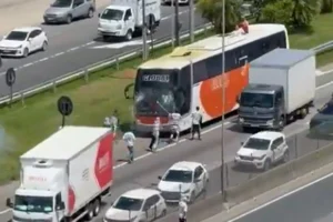 Organizada do Santos ataca torcida do Internacional em Santa Catarina.Vejavídeo
