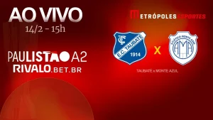 Assista Taubaté x Monte Azul ao vivo hoje no YouTube pelo Metrópoles Esportes